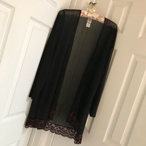 NWOT Black Sheer Robe